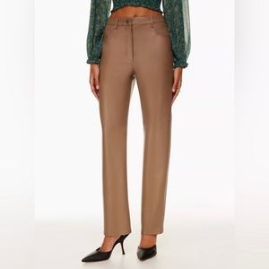 Camel Aritzia Melina faux leather pants!